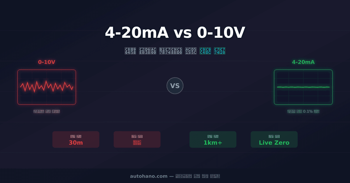 PLC 아날로그 4-20mA vs 0-10V — 전류 신호가 노이즈에 강한 진짜 이유